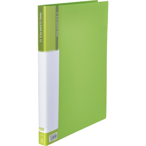 TANOSEE PPクリヤーファイル(差替式) A4タテ 30穴 15ポケット付属 背幅25mm ライトグリーン 1冊(ご注文単位1冊)【直送品】