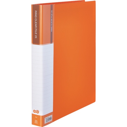 TANOSEE PPクリヤーファイル(差替式) A4タテ 30穴 25ポケット付属 背幅36mm オレンジ 10冊/セット(ご注文単位1セット)【直送品】