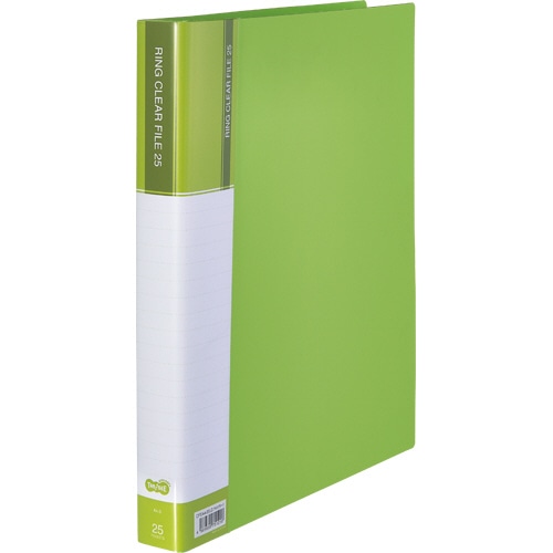 TANOSEE PPクリヤーファイル(差替式) A4タテ 30穴 25ポケット付属 背幅36mm ライトグリーン 1冊(ご注文単位1冊)【直送品】