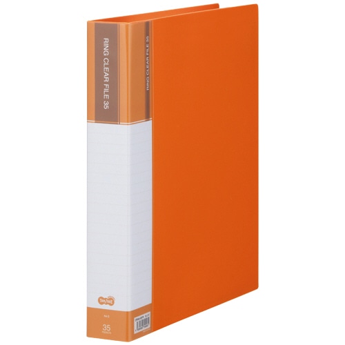 TANOSEE PPクリヤーファイル(差替式) A4タテ 30穴 35ポケット付属 背幅48mm オレンジ 1冊(ご注文単位1冊)【直送品】