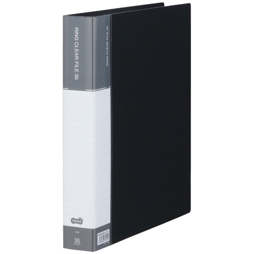 TANOSEE PPクリヤーファイル(差替式) A4タテ 30穴 35ポケット付属 背幅48mm ダークグレー 10冊/セット(ご注文単位1セット)【直送品】