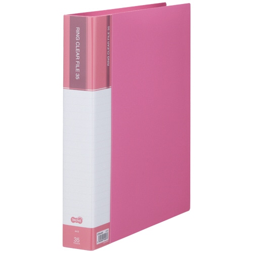 TANOSEE PPクリヤーファイル(差替式) A4タテ 30穴 35ポケット付属 背幅48mm ピンク 1冊(ご注文単位1冊)【直送品】