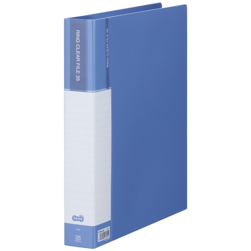 TANOSEE PPクリヤーファイル(差替式) A4タテ 30穴 35ポケット付属 背幅48mm ブルー 1冊(ご注文単位1冊)【直送品】