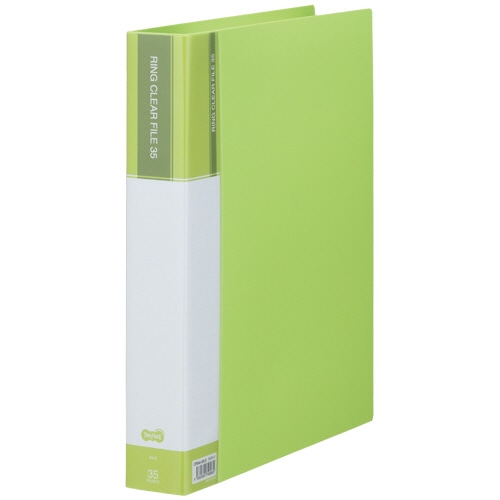 TANOSEE PPクリヤーファイル(差替式) A4タテ 30穴 35ポケット付属 背幅48mm ライトグリーン 1冊(ご注文単位1冊)【直送品】