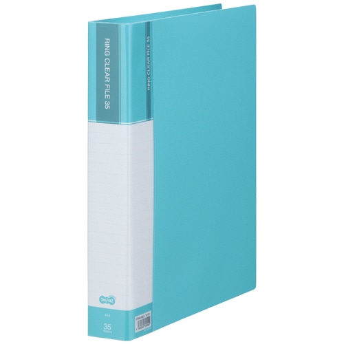 TANOSEE PPクリヤーファイル(差替式) A4タテ 30穴 35ポケット付属 背幅48mm ライトブルー 1冊(ご注文単位1冊)【直送品】