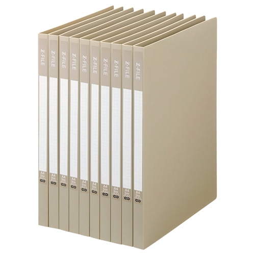 TANOSEE Zファイル(再生PP表紙) A4タテ 100枚収容 背幅17mm グレー 10冊/セット（ご注文単位1セット）【直送品】