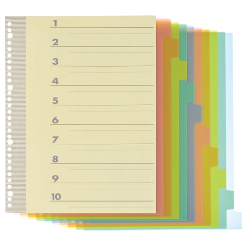 TANOSEE インデックス(PP) A4タテ 2・4・30穴 10山1組 20袋/セット(ご注文単位1セット)【直送品】