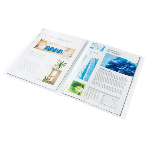 TANOSEE オリジナル表紙が作れるクリアファイル A4タテ 20ポケット 背幅16mm 黒 1冊(ご注文単位1冊)【直送品】