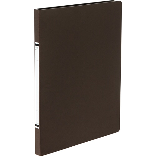 TANOSEE クランプファイル(紙表紙) A4タテ 100枚収容 10mmとじ 背幅18mm 茶 10冊/セット(ご注文単位1セット)【直送品】