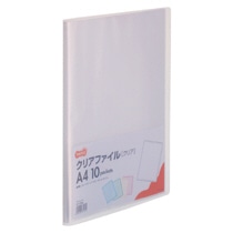TANOSEE クリアファイル A4タテ 10ポケット 背幅8mm クリア 10冊/セット(ご注文単位1セット)【直送品】