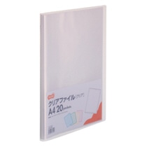 TANOSEE クリアファイル A4タテ 20ポケット 背幅14mm クリア 10冊/セット(ご注文単位1セット)【直送品】