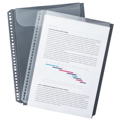 TANOSEE クリアファイル用リフィル (マチ・フタ付タイプ) A4タテ 2・4・30穴 10枚/袋（ご注文単位1袋）【直送品】