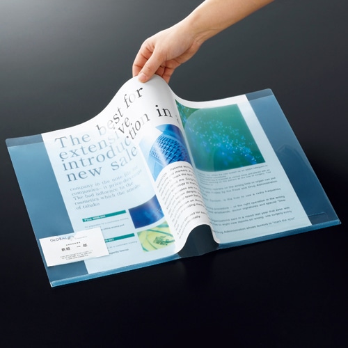 TANOSEE クリアホルダーダブルポケット A4 ピンク 10枚/袋（ご注文単位1袋）【直送品】