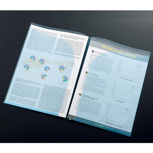 TANOSEE クリアホルダーダブルポケット A4 ブルー 10枚 3袋/箱(ご注文単位1箱)【直送品】