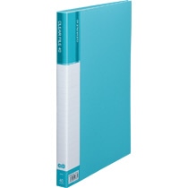 TANOSEE クリヤーファイル(台紙入) A4タテ 40ポケット 背幅23mm ライトブルー 1冊(ご注文単位1冊)【直送品】