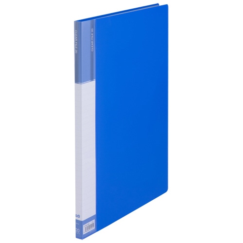 TANOSEE クリヤーファイル(台紙入) B4タテ 20ポケット 背幅15mm ブルー 1冊(ご注文単位1冊)【直送品】