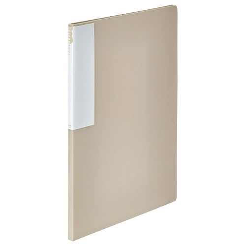 TANOSEE クリヤーブック(再生PP) A4タテ 12ポケット 背幅10mm グレージュ 10冊/セット(ご注文単位1セット)【直送品】