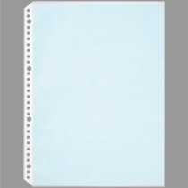 TANOSEE クリヤーブックポケット(台紙入) A4タテ 2・4・30穴 ブルー 100枚/袋（ご注文単位1袋）【直送品】