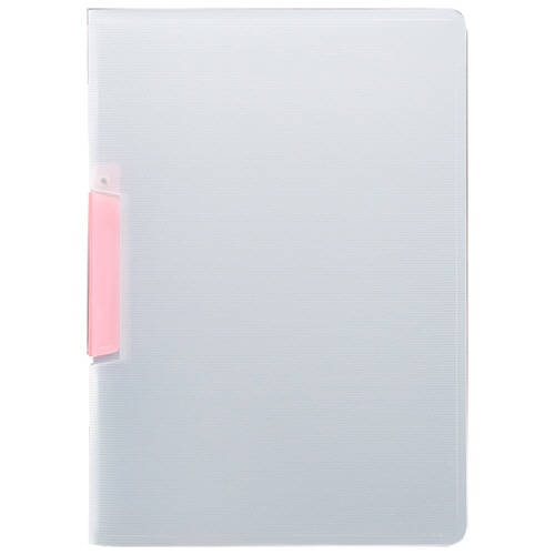 TANOSEE スライドクリップファイル A4タテ クリアピンク 20冊/セット（ご注文単位1セット）【直送品】