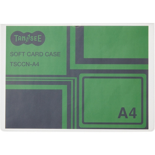 TANOSEE ソフトカードケース A4 半透明(梨地クリア) 再生オレフィン製 20枚/セット(ご注文単位1セット)【直送品】