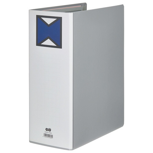 TANOSEE パイプ式ファイル 片開き A4タテ 1000枚収容 100mmとじ 背幅116mm グレー 10冊/セット(ご注文単位1セット)【直送品】