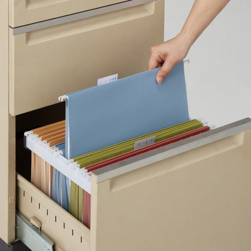 TANOSEE ハンギングフォルダー A4 グリーン 5冊/袋(ご注文単位1袋)【直送品】