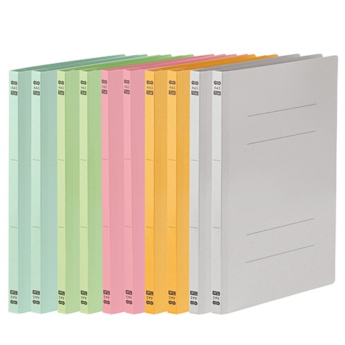 TANOSEE フラットファイル PPラミネート表紙タイプ A4タテ 150枚収容 背幅17.5mm 5色アソートパック 各色2冊 1箱(ご注文単位1箱)【直送品】