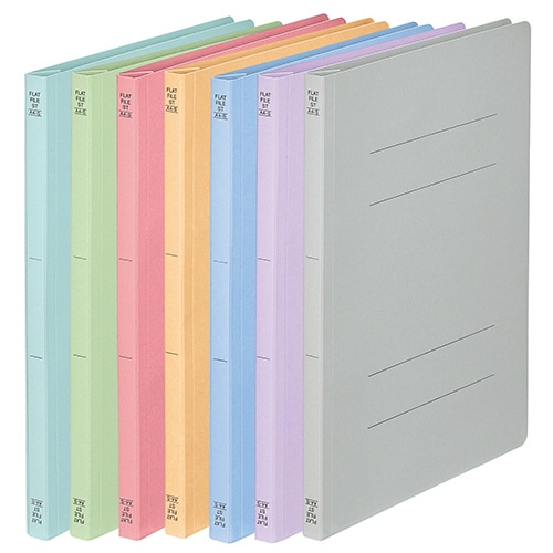 TANOSEE フラットファイル(スタンダードカラー) A4タテ 150枚収容 背幅18mm 7色アソートパック 各色1冊 1箱（ご注文単位1箱）【直送品】