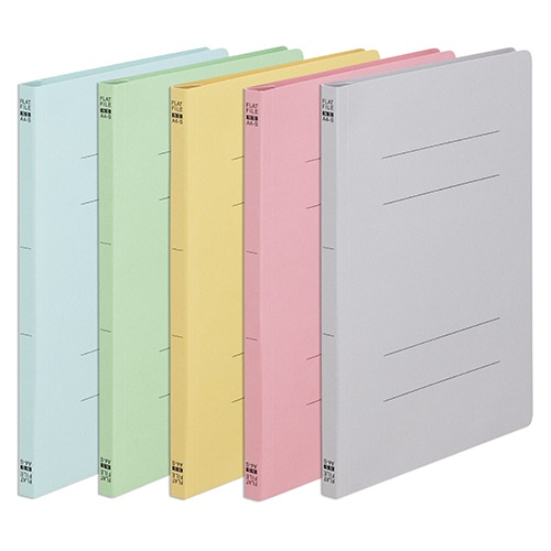TANOSEE フラットファイル(ノンステープルタイプ) A4タテ 150枚収容 背幅18mm カラーミックス 5色 各色1冊 1箱(ご注文単位1箱)【直送品】