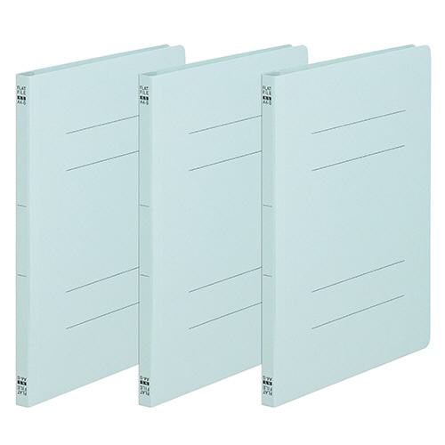 TANOSEE フラットファイル(ノンステープルタイプ) A4タテ 150枚収容 背幅18mm 青 3冊/袋(ご注文単位1袋)【直送品】