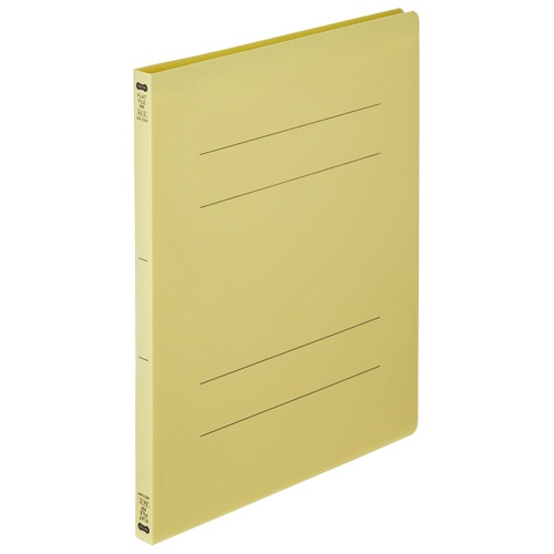 TANOSEE フラットファイル(再生PP) A4タテ セミワイド 150枚収容 背幅18mm イエロー 5冊/袋（ご注文単位1袋）【直送品】
