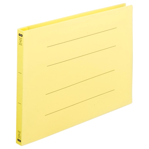 TANOSEE フラットファイル(再生PP) A4ヨコ 150枚収容 背幅18mm イエロー 5冊/袋(ご注文単位1袋)【直送品】