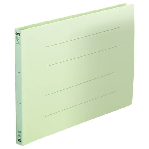 TANOSEE フラットファイル(再生PP) A4ヨコ 150枚収容 背幅18mm グリーン 5冊/袋(ご注文単位1袋)【直送品】