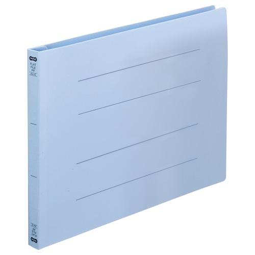 TANOSEE フラットファイル(再生PP) A4ヨコ 150枚収容 背幅18mm ブルー 5冊/袋(ご注文単位1袋)【直送品】