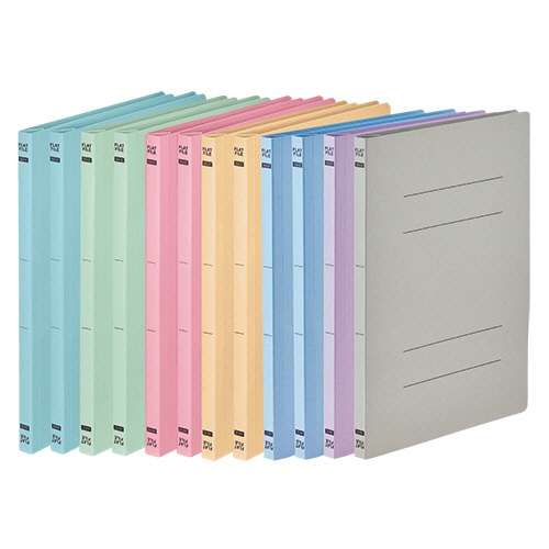 TANOSEE フラットファイルE(エコノミー) A4タテ 150枚収容 背幅18mm 7色アソートパック 12冊/袋(ご注文単位1袋)【直送品】