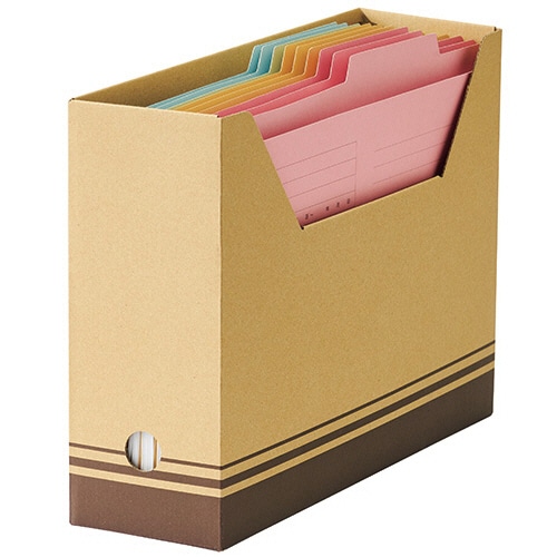 TANOSEE ボックスファイル(ナチュラル) A4ヨコ 背幅100mm 5冊/袋(ご注文単位1袋)【直送品】