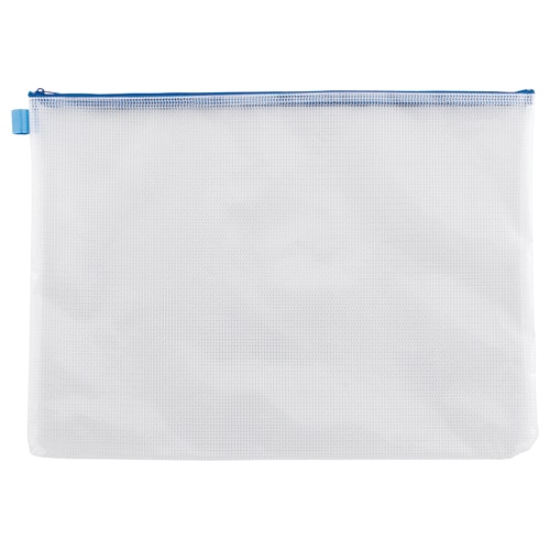 TANOSEE メッシュケース A3 タテ340×ヨコ470mm 青 1枚(ご注文単位1枚)【直送品】