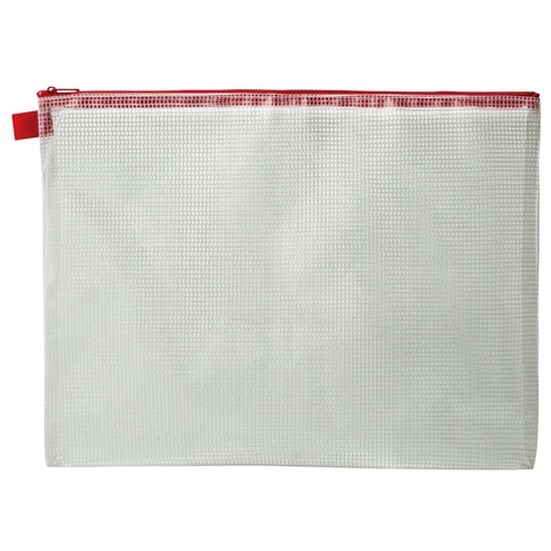 TANOSEE メッシュケース A4 タテ260×ヨコ345mm 赤 1枚（ご注文単位1枚）【直送品】