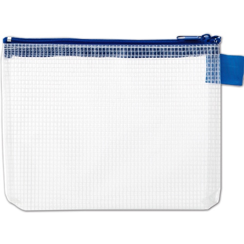 TANOSEE メッシュケース A6 タテ130×ヨコ165mm 青 1枚(ご注文単位1枚)【直送品】