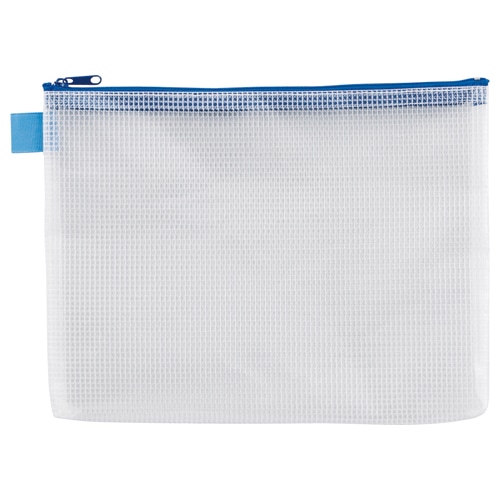 TANOSEE メッシュケース B5 タテ225×ヨコ285mm 青 20枚/セット(ご注文単位1セット)【直送品】