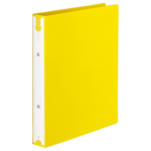 TANOSEE リングファイル A4タテ 2穴 260枚収容 リング内径32mm 背幅43mm イエロー 1冊（ご注文単位1冊）【直送品】