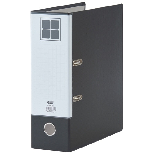 TANOSEE レバー式アーチファイル A4タテ 2穴 760枚収容 76mmとじ 背幅100mm 黒 1冊（ご注文単位1冊）【直送品】