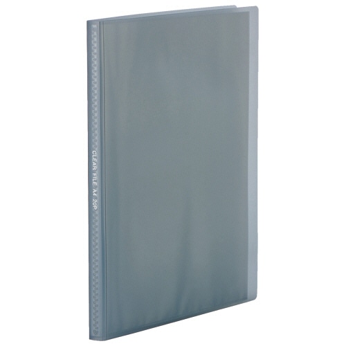 TANOSEE 環境にやさしいクリアファイル(植物由来原料配合) A4タテ 20ポケット 背幅16mm ダークグレー 1冊(ご注文単位1冊)【直送品】