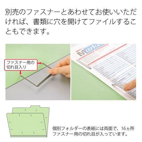 TANOSEE 個別フォルダー A4 グリーン 10冊 10袋/箱(ご注文単位1箱)【直送品】