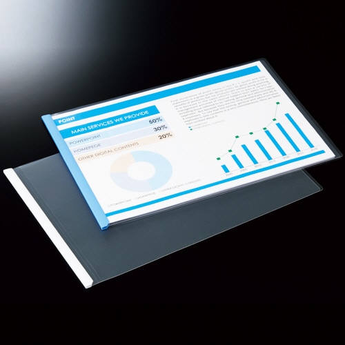 TANOSEE 再生レールホルダー A4ヨコ 10枚収容 青 10冊/袋(ご注文単位1袋)【直送品】