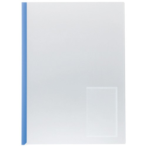 TANOSEE 再生レールホルダー名刺ポケット付 (タテ型ポケット) A4タテ 20枚収容 青 10冊/袋（ご注文単位1袋）【直送品】