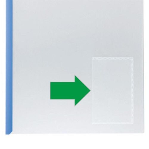 TANOSEE 再生レールホルダー名刺ポケット付 (タテ型ポケット) A4タテ 20枚収容 青 10冊/袋（ご注文単位1袋）【直送品】