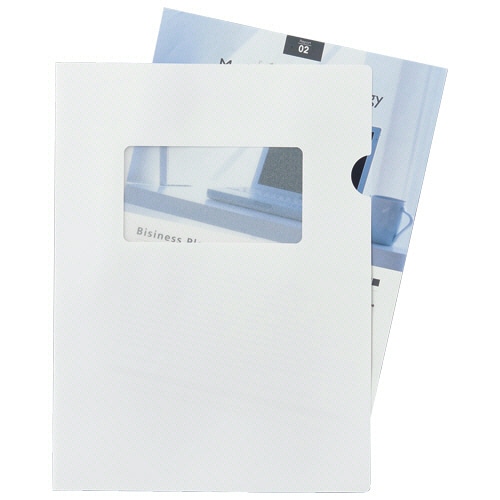TANOSEE 紙製ホルダー 窓付 A4 白 50枚/箱（ご注文単位1箱）【直送品】
