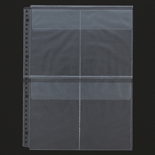 TANOSEE 小物用リフィル(ソフトタイプ) A4タテ 2・4・30穴 4ポケット フタ付 10枚/袋（ご注文単位1袋）【直送品】