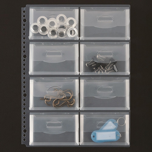 TANOSEE 小物用リフィル(ハードタイプ) A4タテ 2・4・30穴 8ポケット マチ・フタ付 5枚 3袋/箱(ご注文単位1箱)【直送品】